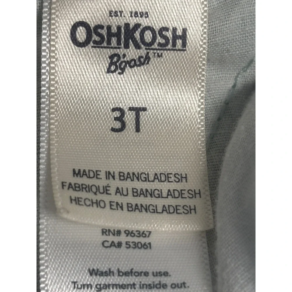 OshKosh Bgosh Kids Light Blue Pink Heart Print Vestbak Bib Overalls